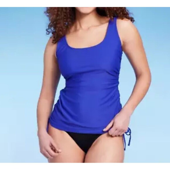 NWT Kona Sol Blue Convertible Side-tie Tankini Top - Picture 1 of 2
